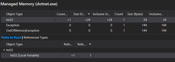 Boxing and Unboxing - Visual Studio Managed Memory view